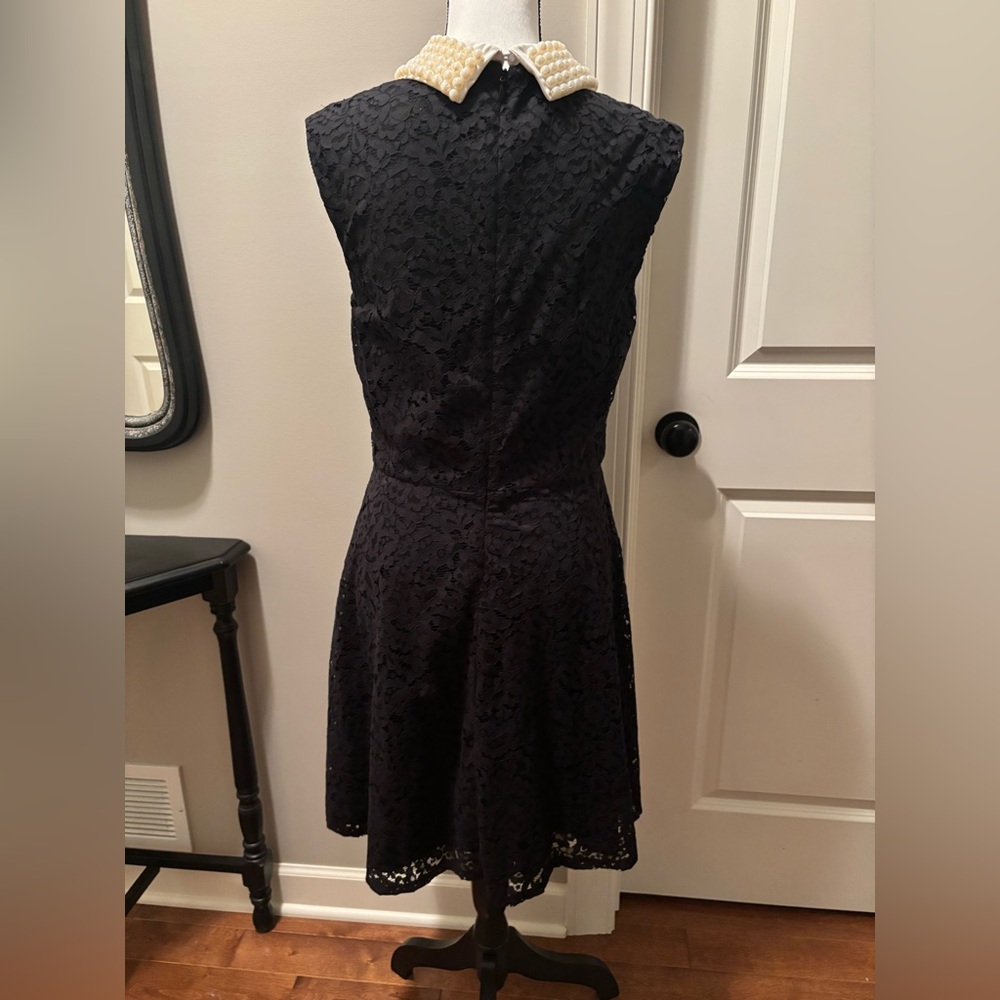 Betsey Johnson Black Lace Dress with Pearl Collar - Picture 6 of 10